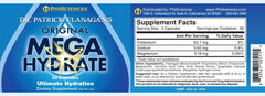 Phi Sciences MegaHydrate bottle contents shown for on-the-go hydration use.
