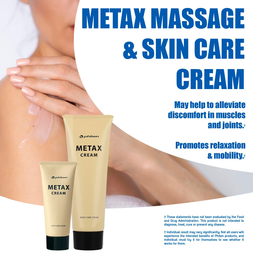 Texture close-up of Phiten Metax Cream highlighting light absorption.