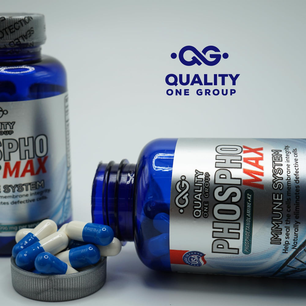 Phosphomax capsules with a glass of water for convenient ingestion