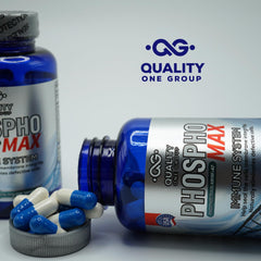 Phosphomax label close-up reveals GMP-compliant production details.