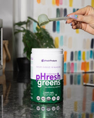 Phresh Greens fasting friendly usage scene suggesting support during intermittent fasting