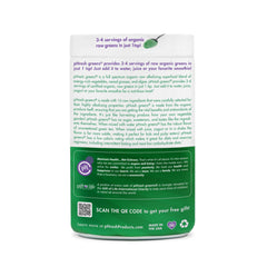 Phresh Greens powder scoop resting in the can for easy daily serving