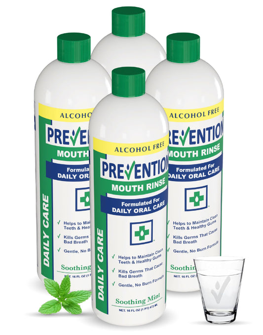 PHS Brands Prevention Mouthwash bottle front promotes fresh breath.