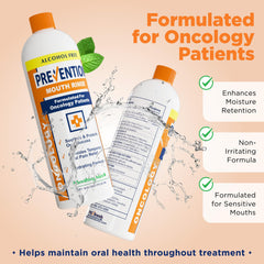 PHS Prevention oncology mouthwash rinse pour, easy-to-use during treatment.