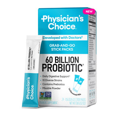 Physician's Choice 60B CFU probiotic stick pack for daily gut support.