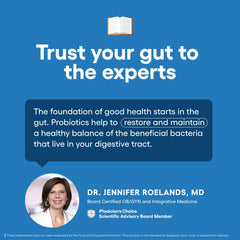 Physician's CHOICE probiotic capsule with gastric-acid resistant coating for gut delivery.
