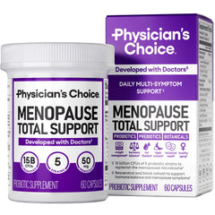 Physician's CHOICE Menopause Probiotic bottle front supports daily hormonal balance.