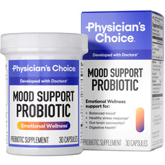 Physician's CHOICE Mood Probiotic bottle may support mood balance and digestion.