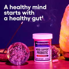 Physician's CHOICE Mood Probiotic capsules may support daily calm and resilience.