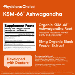 Person holding the Physician's CHOICE bottle suggesting stress and mood support