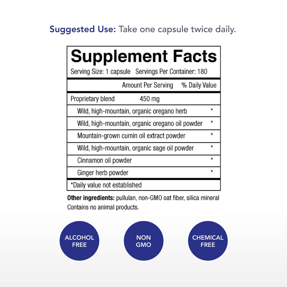Physician's Strength Oregacillin capsules close-up shows easy daily supplement option.
