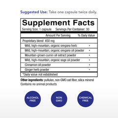 Oregacillin capsules showcasing the multi-spice formula for daily use.