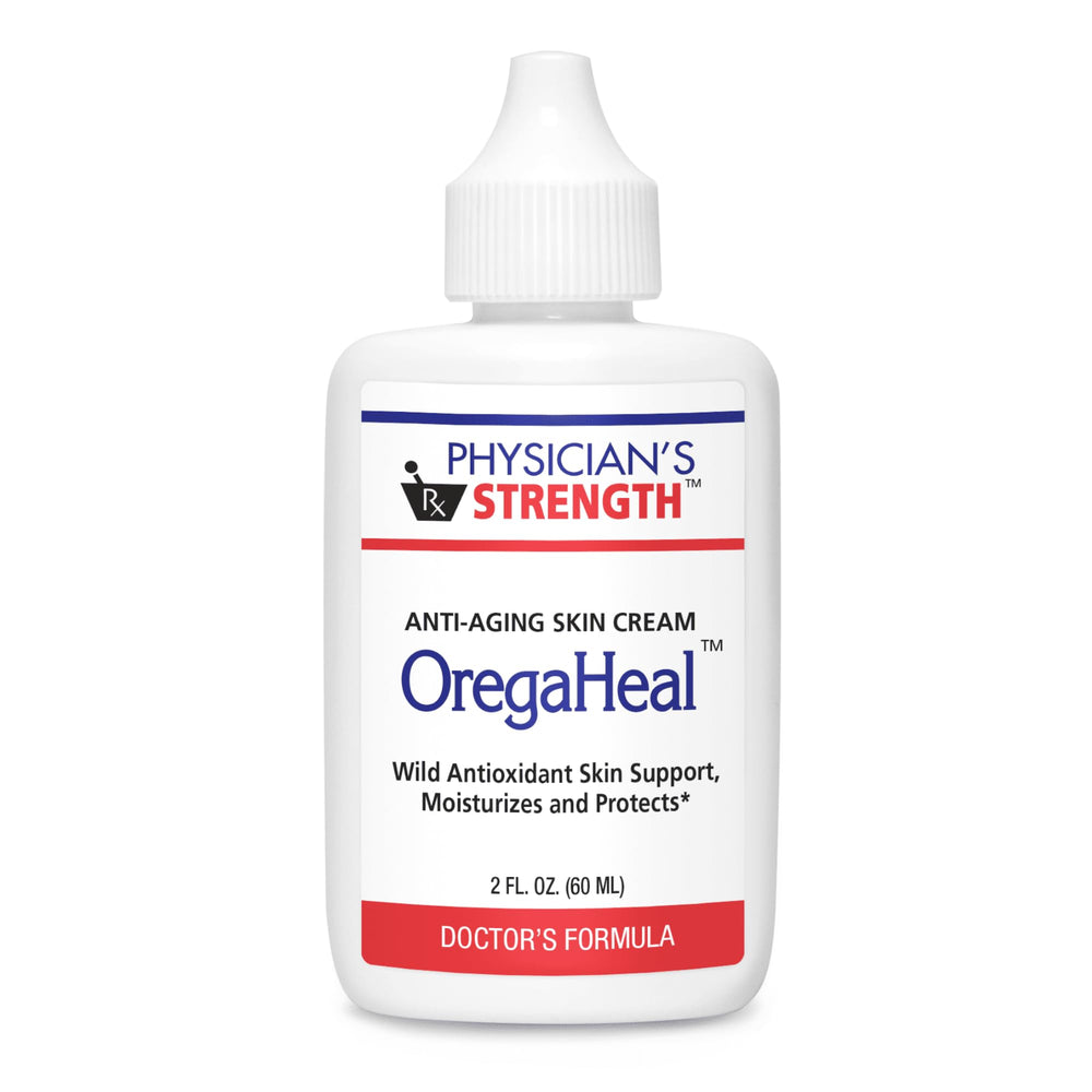 Physician's Strength OregaHeal Cream jar close-up offering daily moisture for all skin types