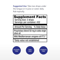 Physician's Strength OregaWild pour-closeup highlights precise dosing and aroma-rich oil.