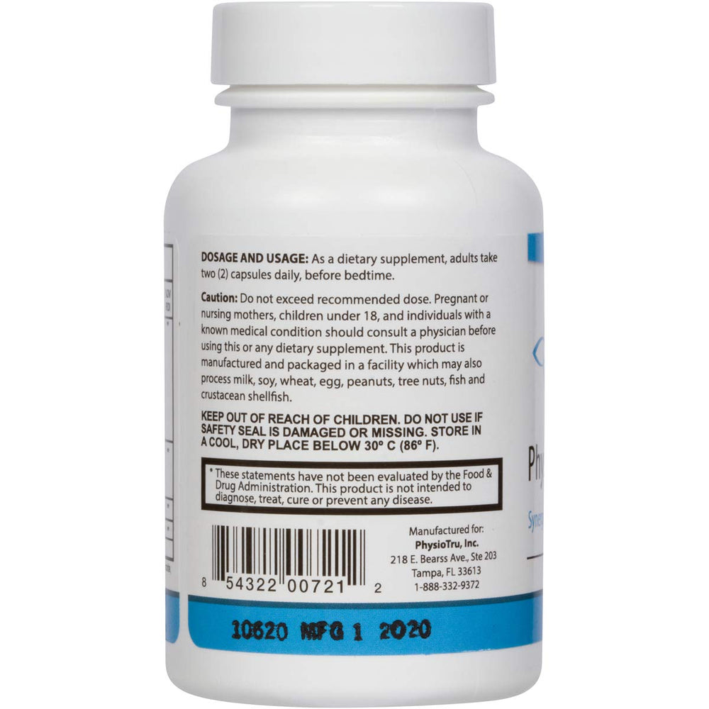 Close-up of Physio Flora capsules highlighting curcumin and probiotic benefits.