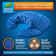 PhysioNatural neck-shoulder wrap back design showing extended heat coverage.