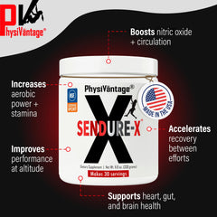 Physiovantage Sendure-X scoop measuring a serving for easy dosing.