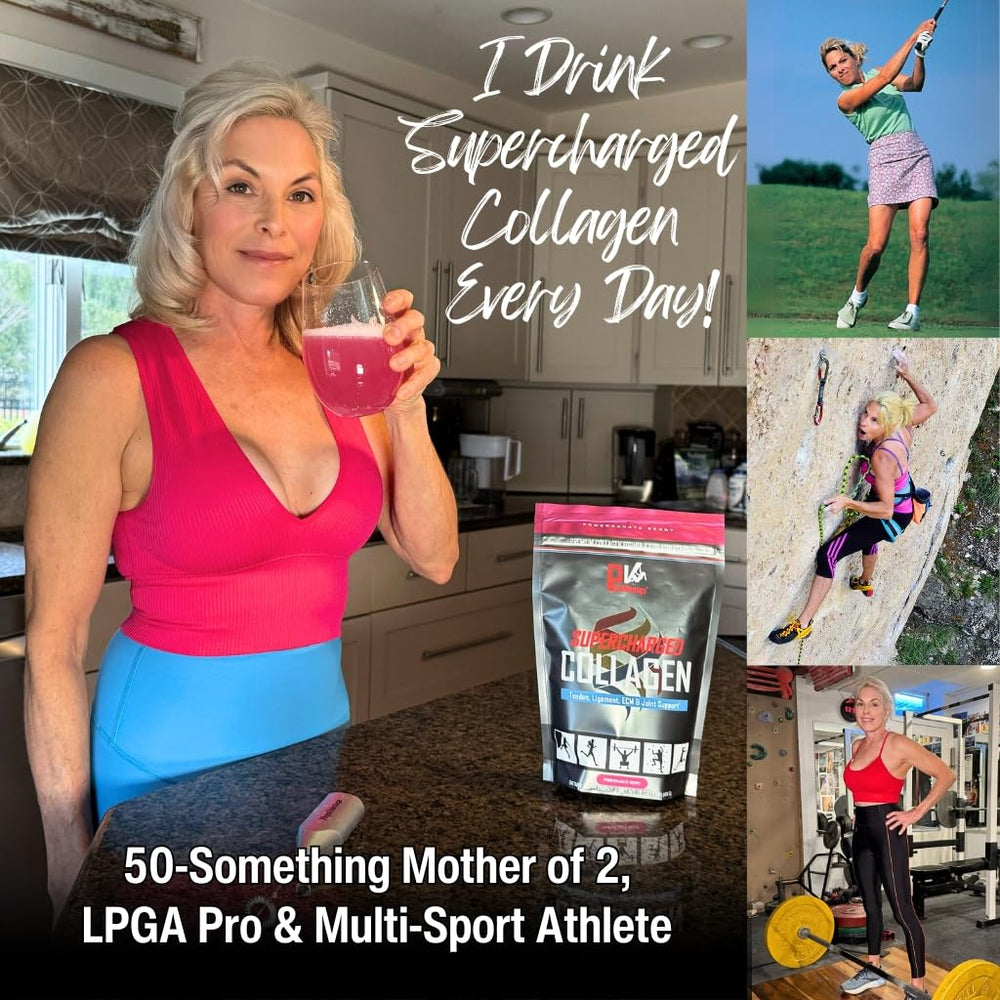 Glass of lemon honey tea with PhysiVantage collagen ready to sip after activity.