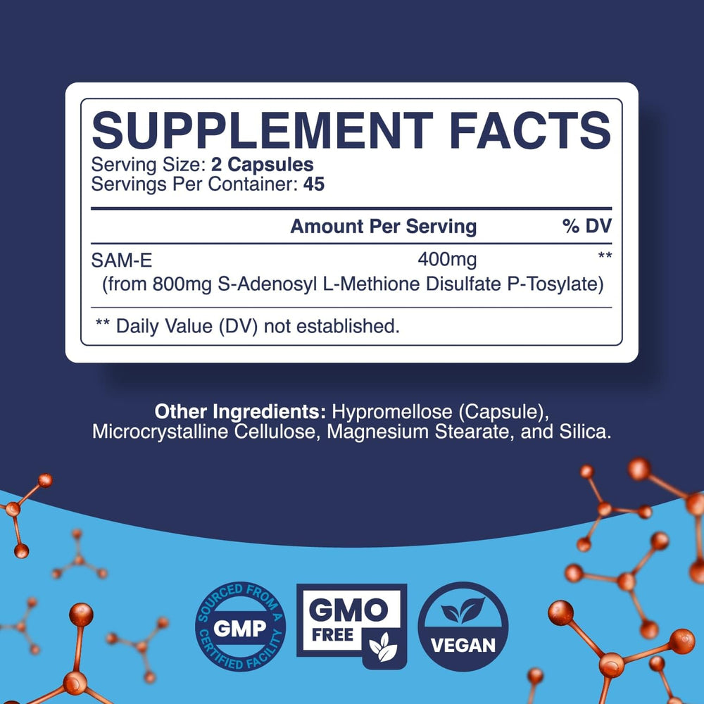 Phytoral Pure SAM E 400mg capsules for daily brain support and mood