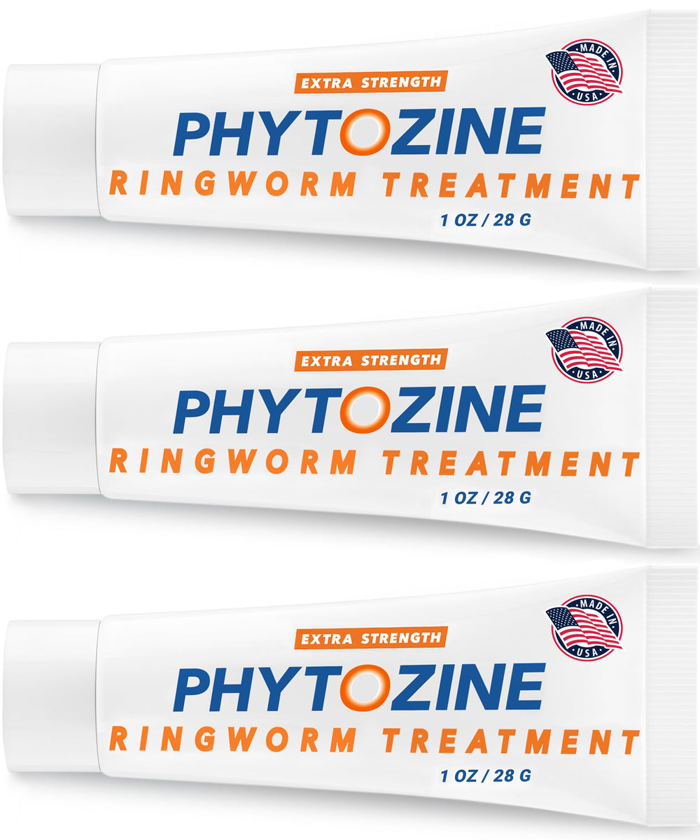 PHYTOZINE anti-fungal cream bottle pour showing fast relief from itching.