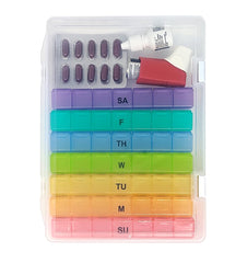PILL THING Compact case dimensions help you plan medication on the go.