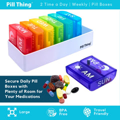 Pill Thing easy-open lids with scooped bottoms for quick removal.