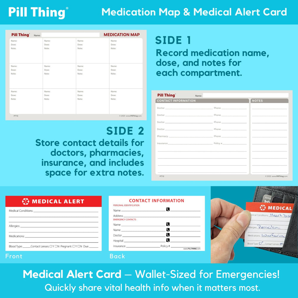 PILL THING travel-friendly case shown in compact travel setup.