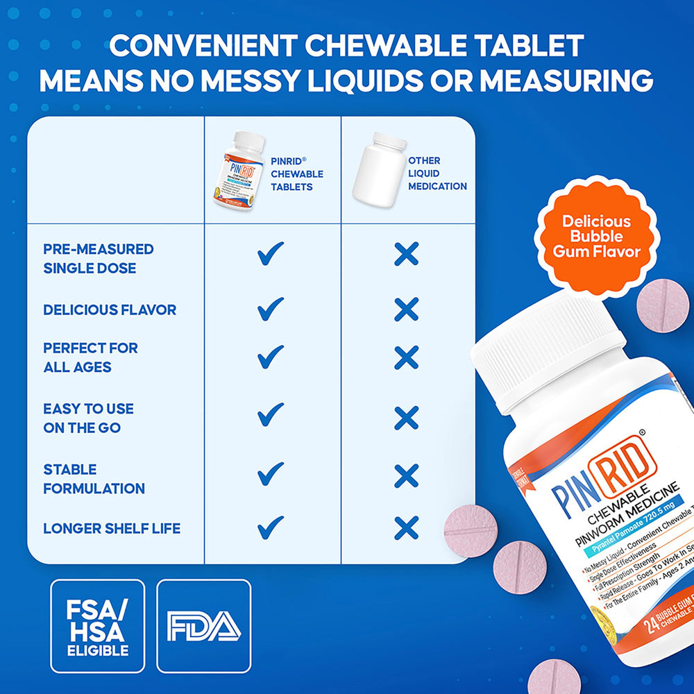 PIN RID bottle with label highlighting 250 mg Pyrantel Pamoate.