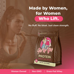 Pin Up Girl Whey Isolate scoop with Dutch Chocolate demonstrates easy mixing and quick protein boost