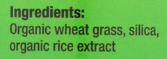 Pines Wheat Grass Tablets label close-up with organic certification.