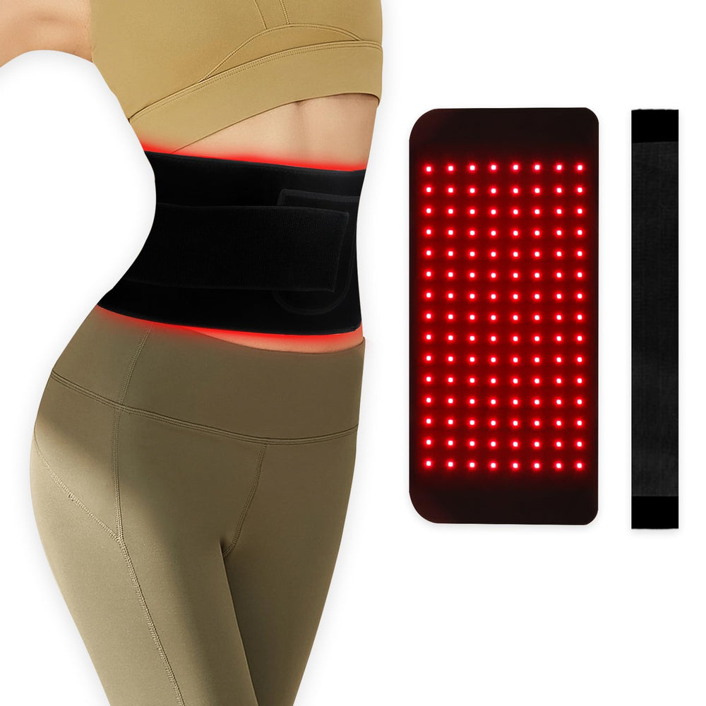 Pinfriy 120 LED belt close-up shows 660nm and 850nm beads for targeted sessions