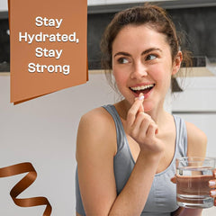 Pink Himalayan salt capsules closeup showing natural minerals for hydration