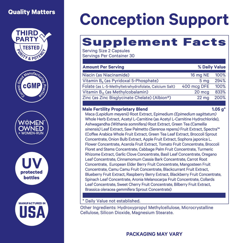 Pink Stork BlueStork folate and B12 ingredients shown for health.
