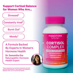 Pink Stork Cortisol Supplements organic ashwagandha focus for adaptable mood balance.