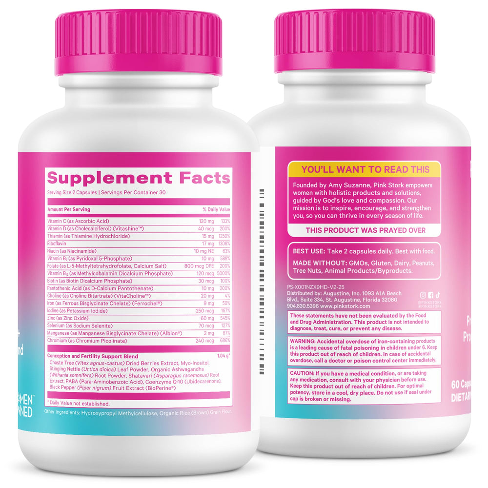 Pink Stork Fertility Support ScentCert heart on packaging signaling pleasant taste and scent.