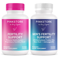 Pink Stork His and Hers Fertility Bundle bottle for daily wellness support.