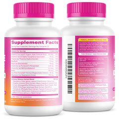 Pink Stork Hormone Balance spill of capsules shows real-life use.