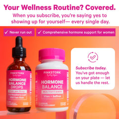 Pink Stork Balance Drops being mixed in water for on-the-go use
