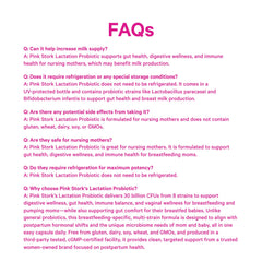 Pink Stork Lactation Probiotic daily use aids routine wellness