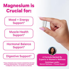 Pink Stork magnesium glycinate bottle cap closeup showing easy use.