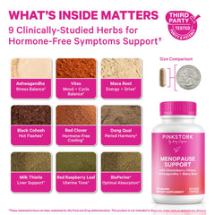 Pink Stork Menopause mood-balance bottle supports calmer mood for everyday tasks
