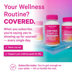 Pink Stork probiotic label detail featuring GR-1 and RC-14 strains
