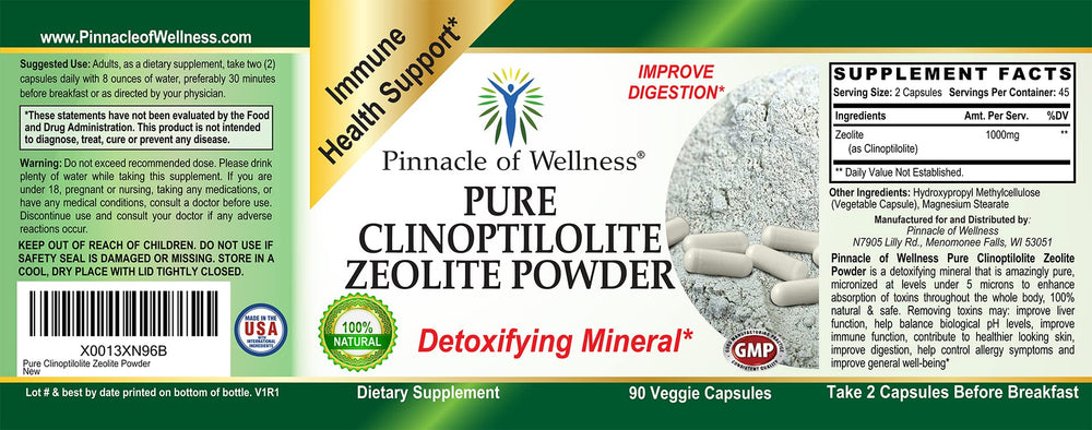 Pinnacle of Wellness packaging highlighting 90 capsules and guarantee