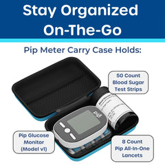 Pip lancing device with adjustable depth for comfortable testing.