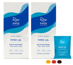 Piper Biosciences LDL gummies packaging front view for easy on-the-go use
