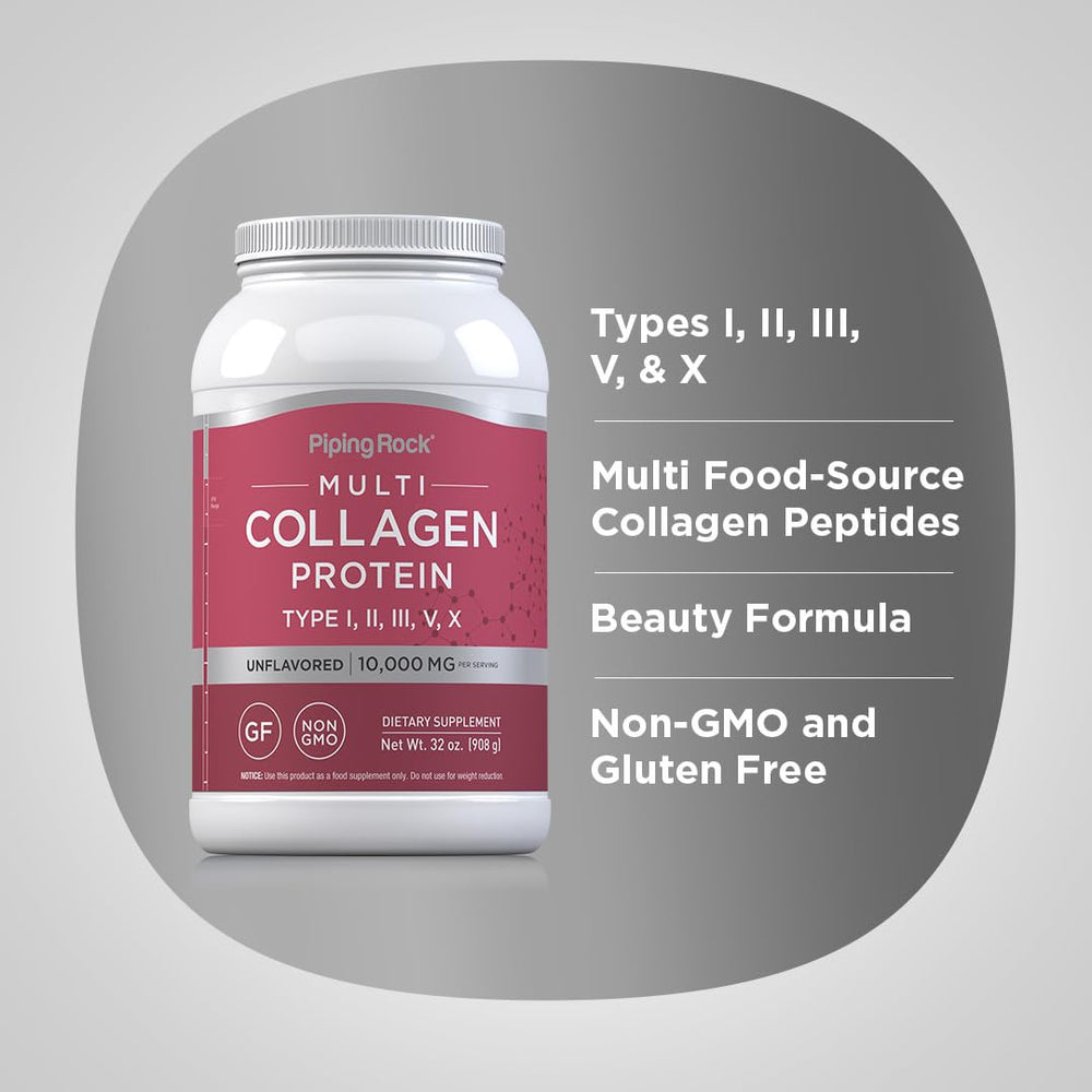 Piping Rock collagen powder stirred into a smoothie for a smooth texture.