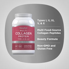 Piping Rock collagen powder stirred into a smoothie for a smooth texture.