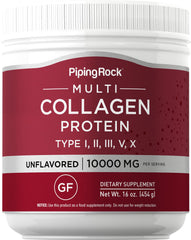 Piping Rock Multi Collagen Powder tub front for everyday beverage addition