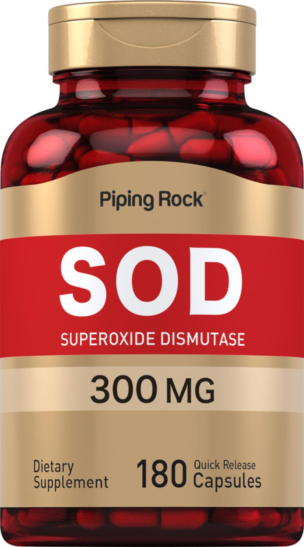 Piping Rock SOD capsules bottle easy daily supplement for wellness