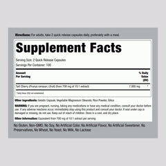 Piping Rock Tart Cherry Extract Capsules quick-release cap for fast dosing.